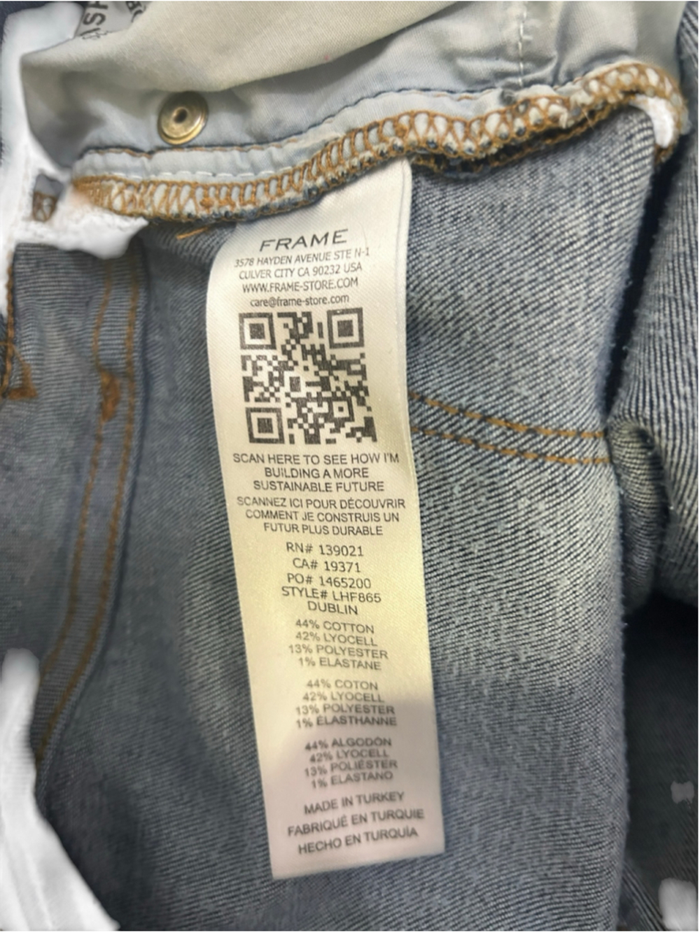 Women's FRAME Le High Flare Jeans, Blue, Size 28 - Picture 8 of 8